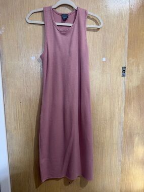 Olivia Rae Sleeveless Ribbed Midi Dress - Dusty Rose